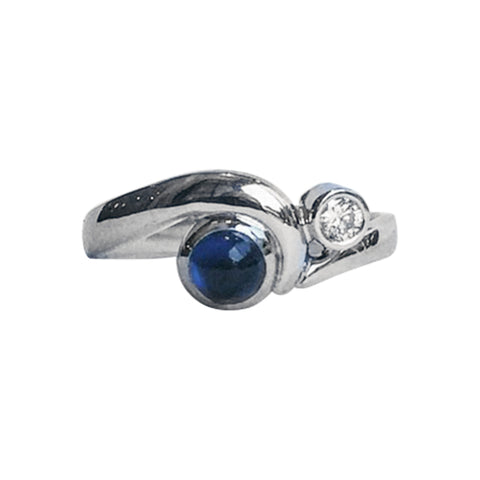 Moonstone Engagement and Wedding Ring Set