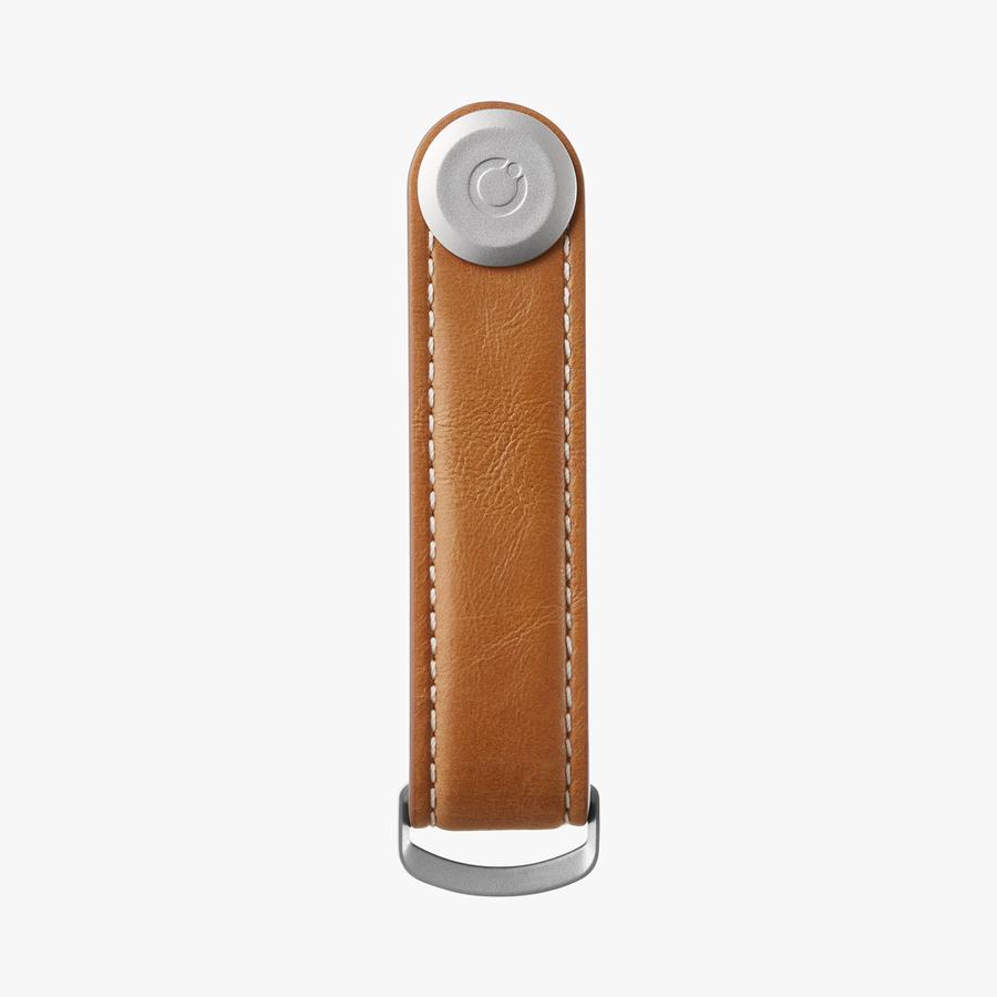 Key Oganiser Leather - Tan with White Stitching