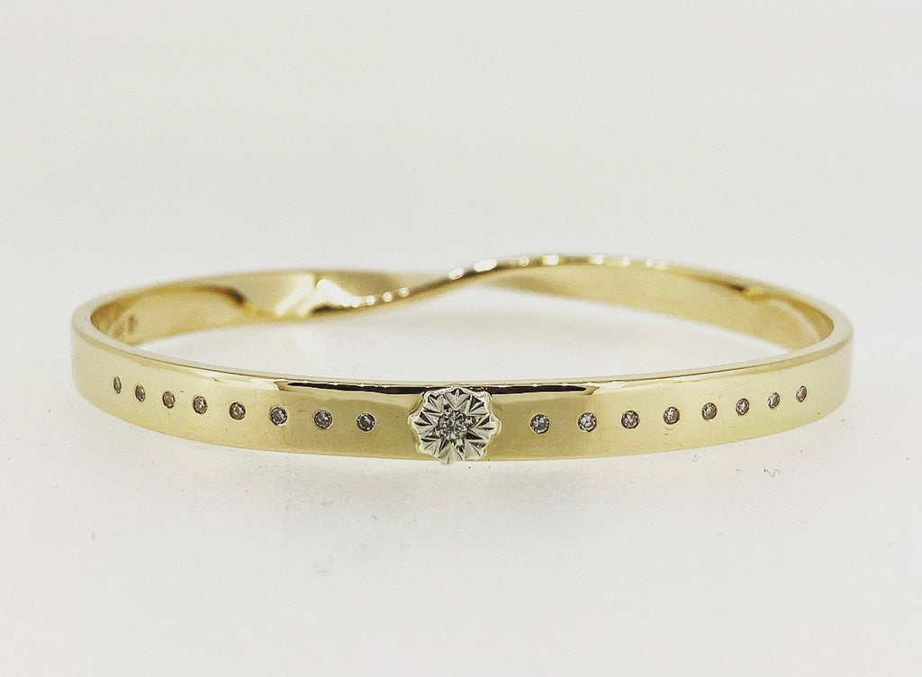 Gold and Diamond Bangle