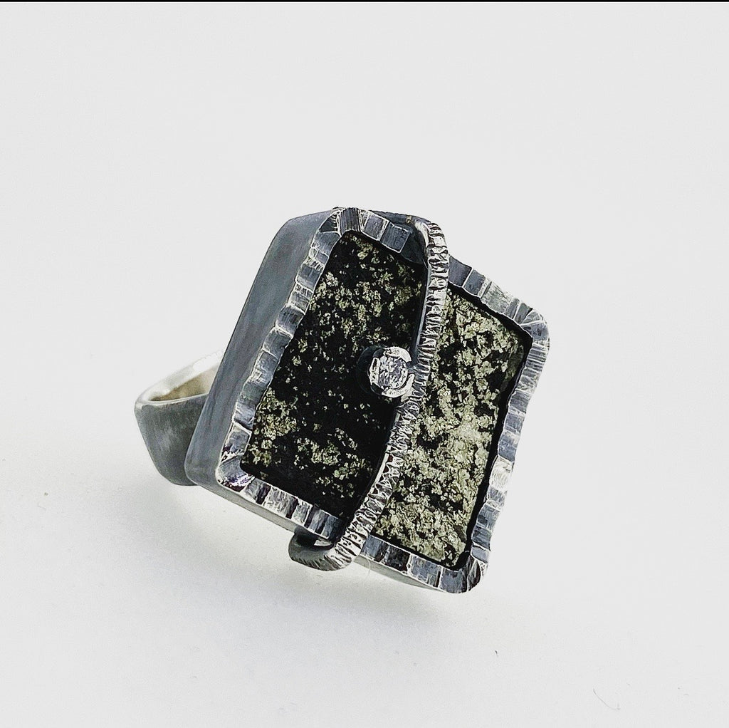 Slate and Pyrite Ring