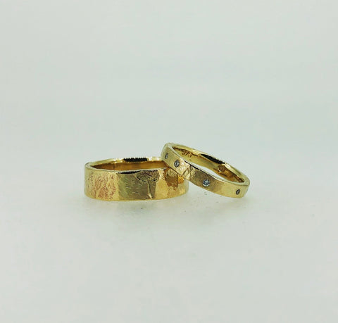 Rough Finish Wedding Rings