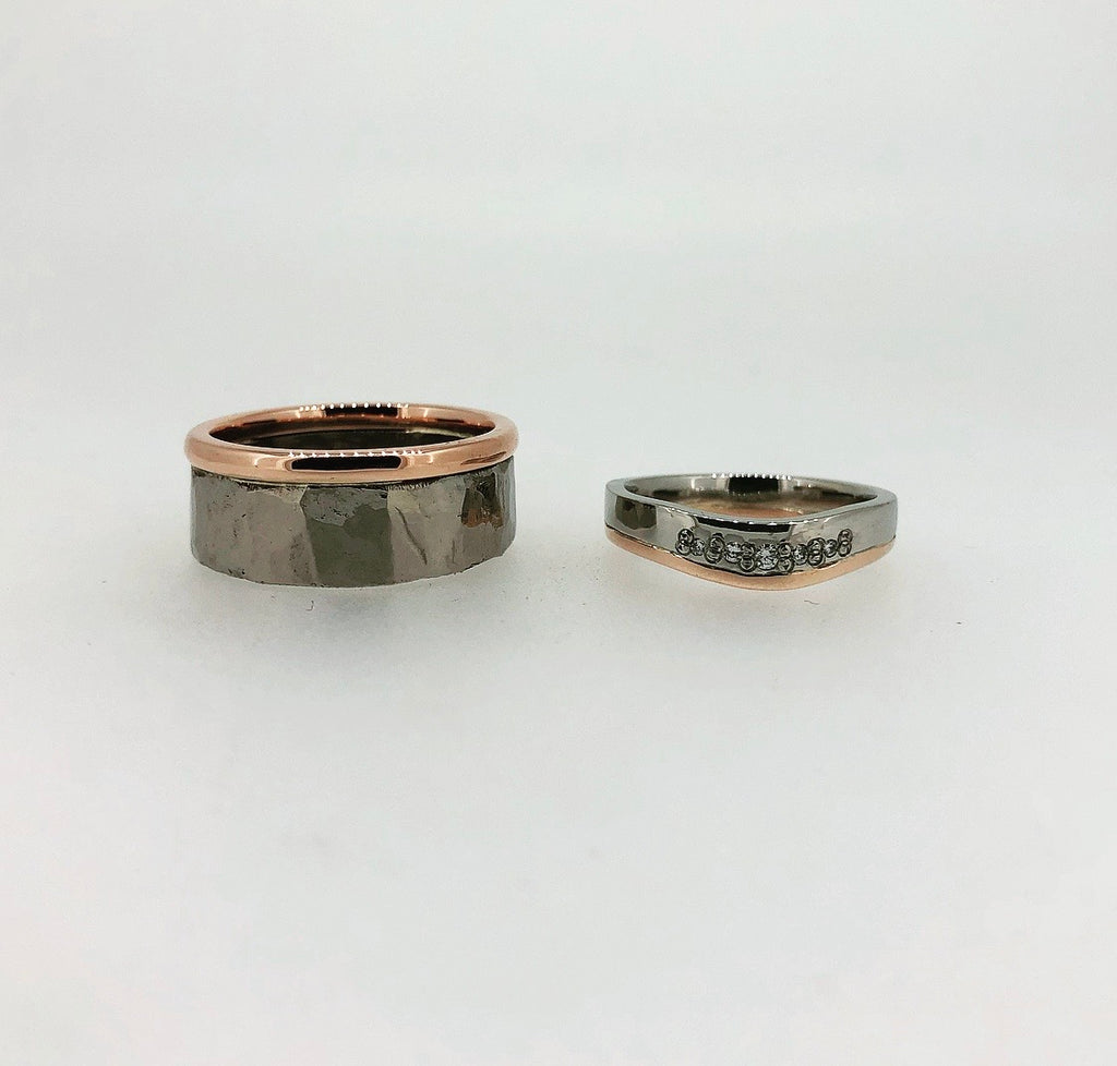 Platinum and Rose Gold Wedding Rings