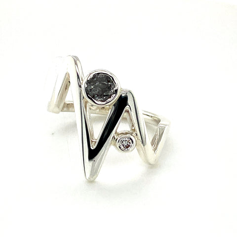 Rough Diamond Zig Zag Ring