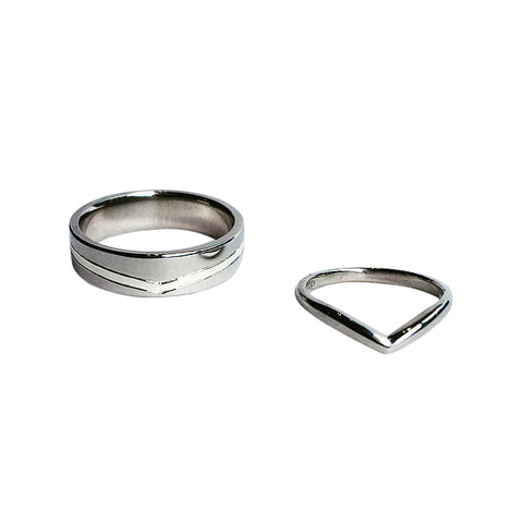 Palladium Wedding Ring Set