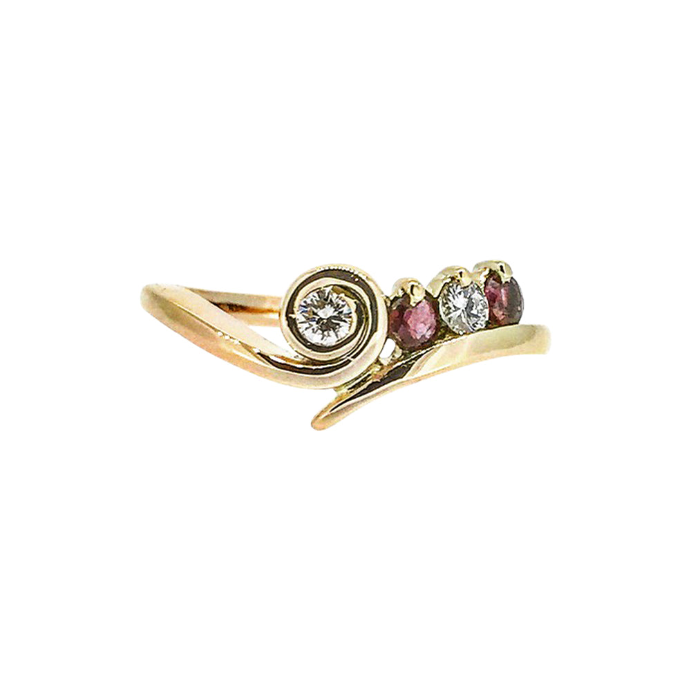 Diamond and Garnet Ring