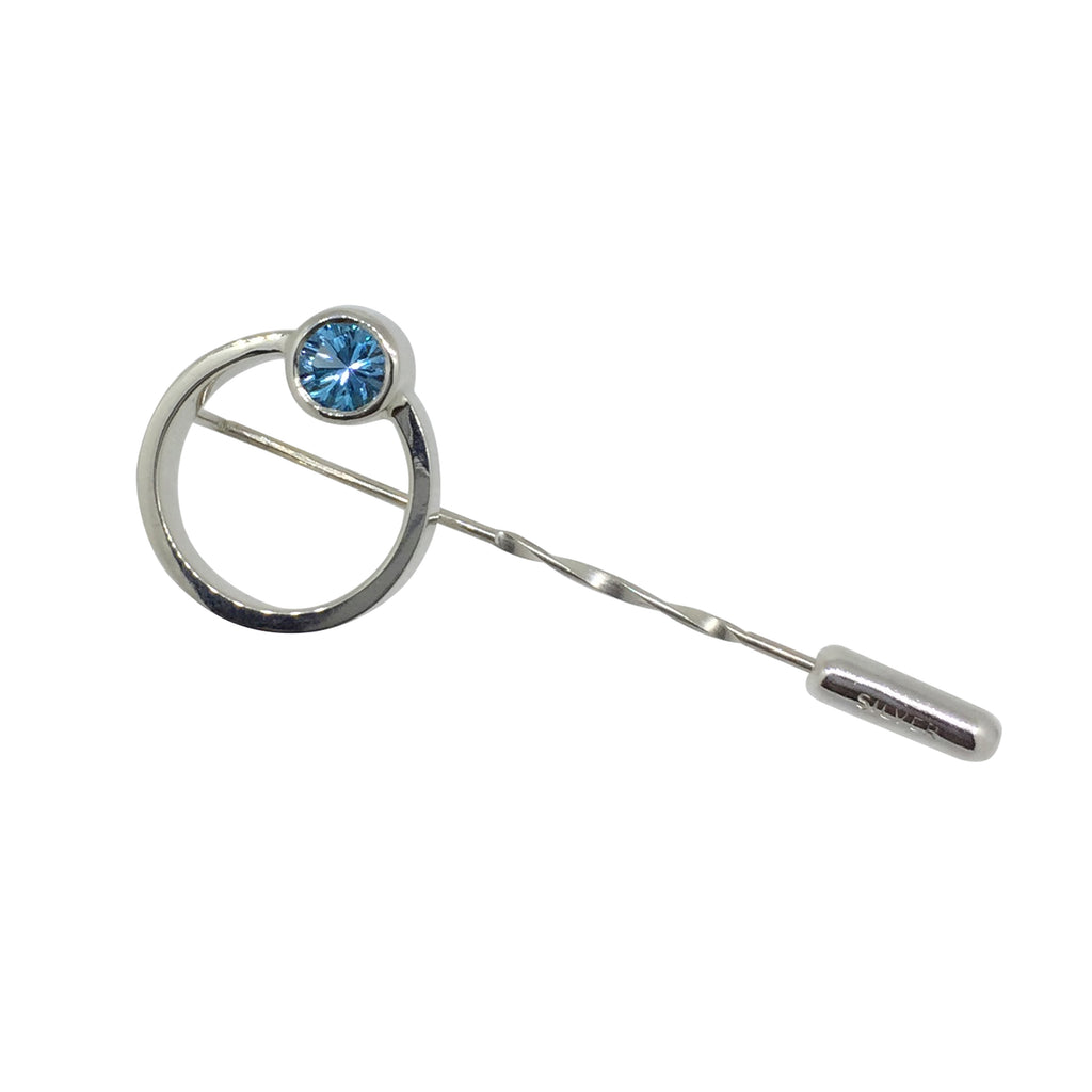 Blue Topaz Stick Pin