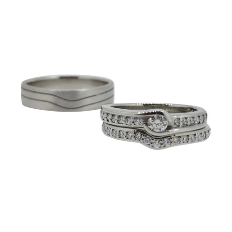 Palladium Wedding Ring Set
