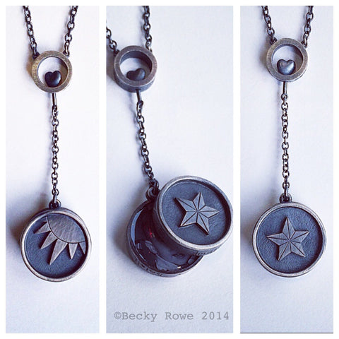 Sun and Star Locket