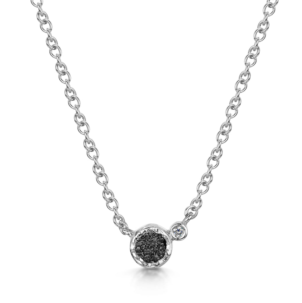 Rough & Brilliant Cut Diamond Pendant