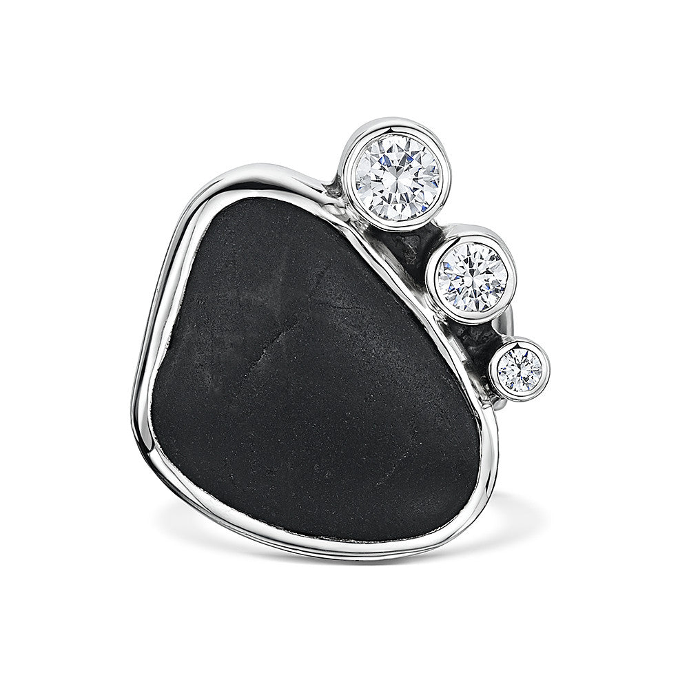 Pebble & CZ Ring