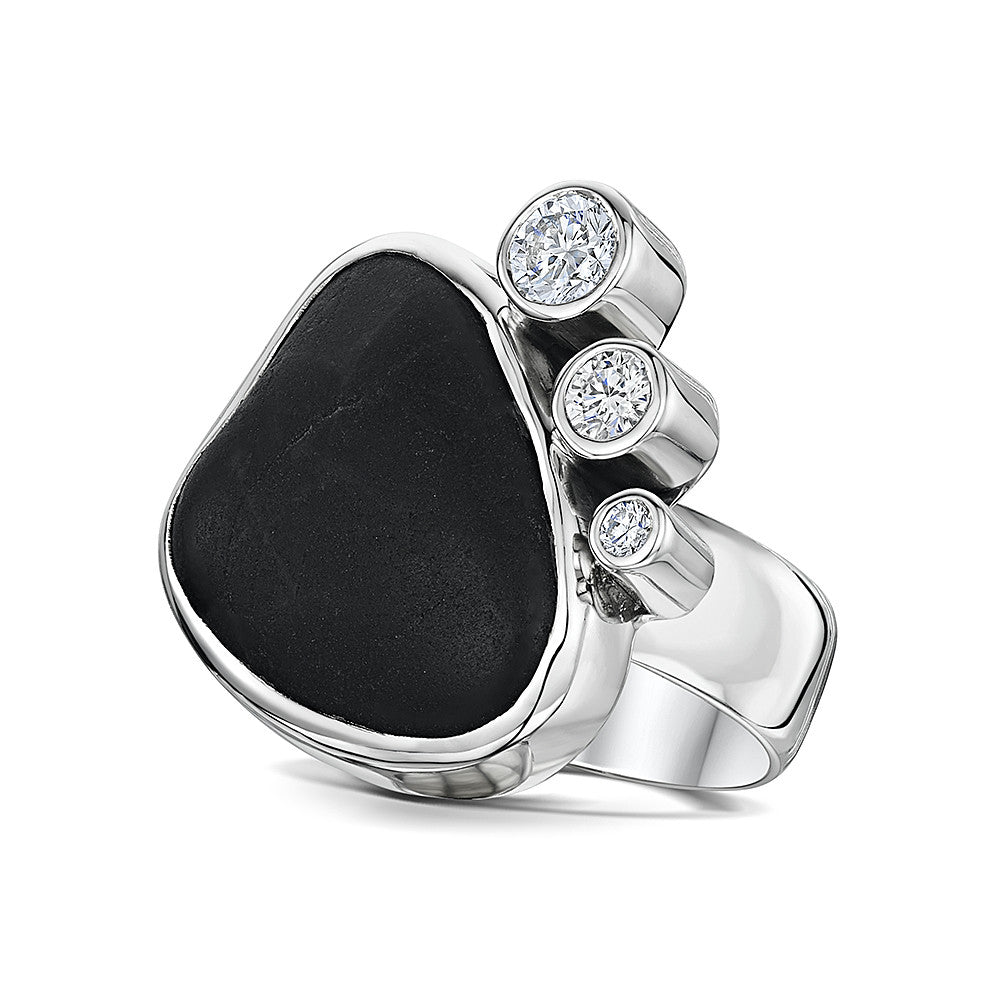 Pebble & CZ Ring