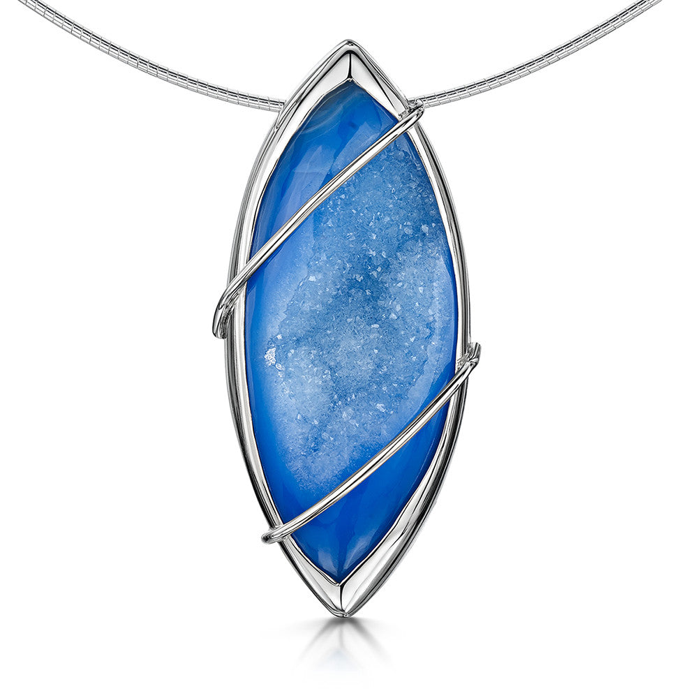 Silver & Blue Druzy Pendant