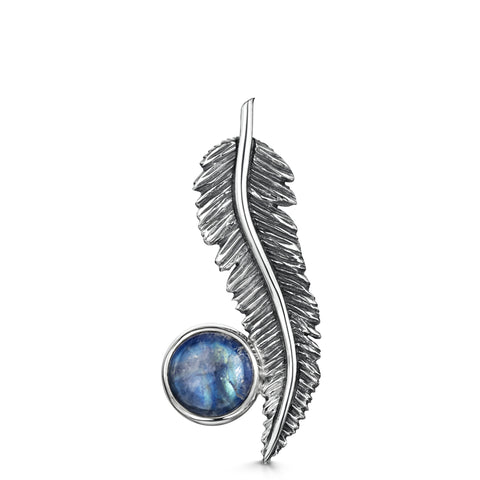 Feather Moonstone Brooch
