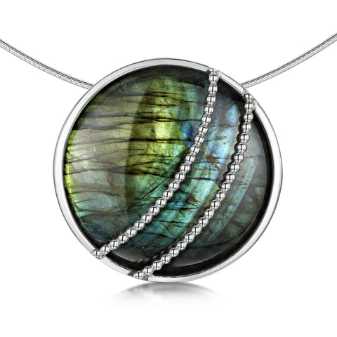 Silver & labradorite pendant
