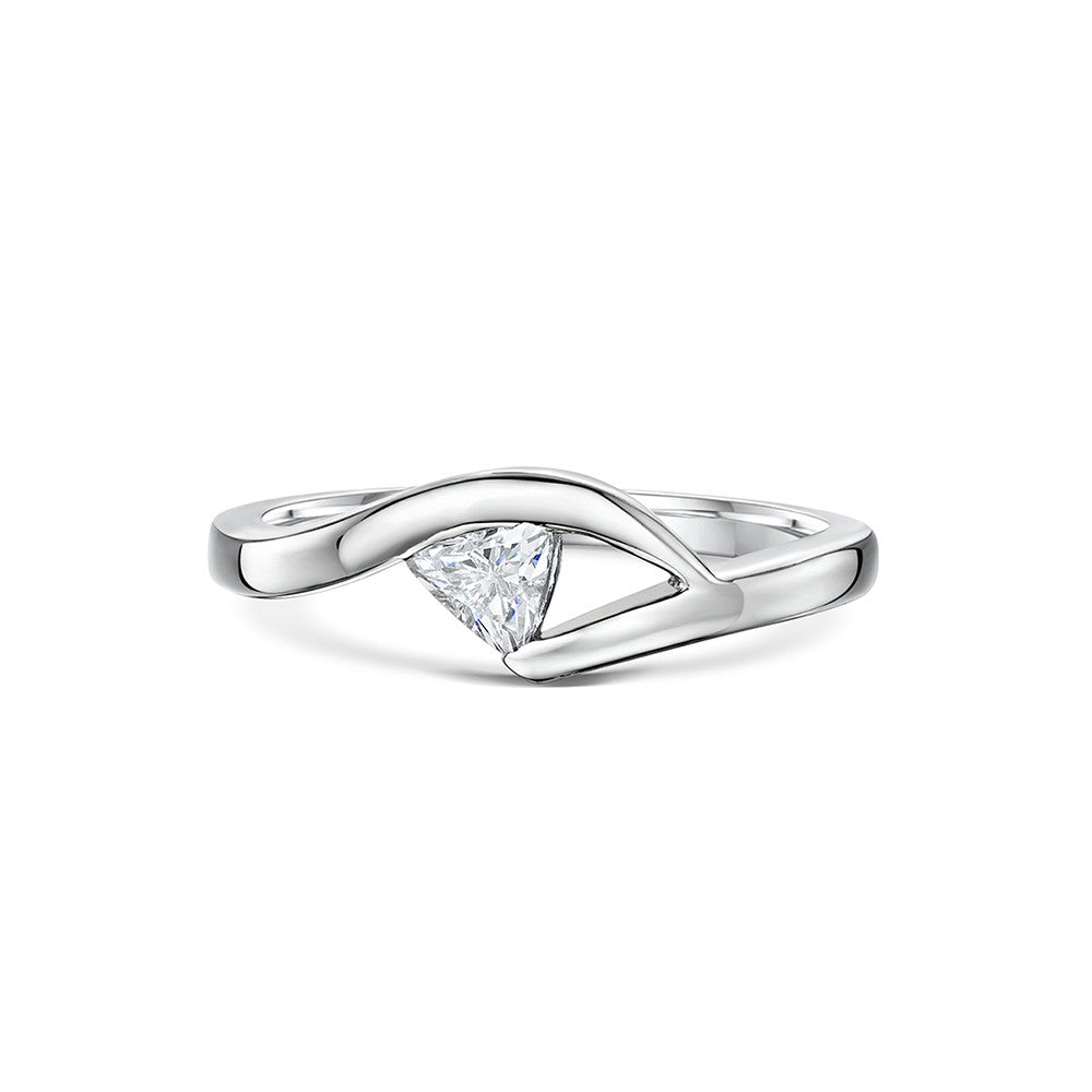 Trillion Diamond Engagement and Wedding Ring Set