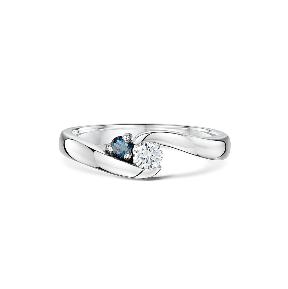 'You Complete Me' Wave Engagement and Wedding Ring Set