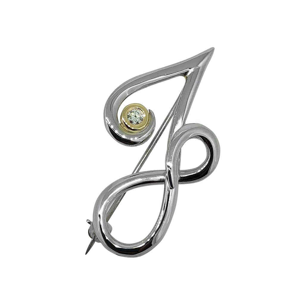 'J' and Infinity Brooch