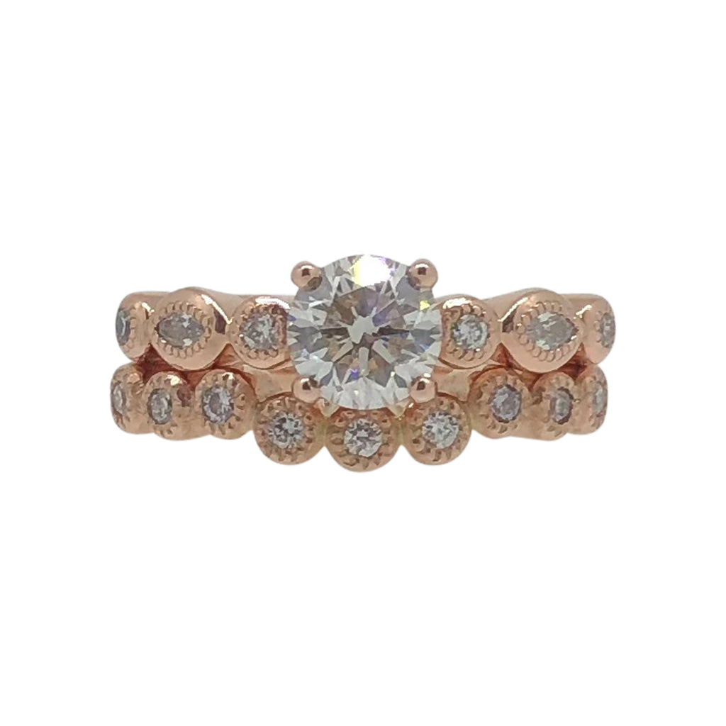 Rose Gold Wedding Ring Set