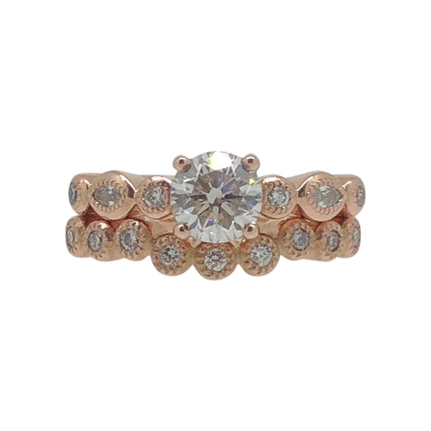 Rose Gold Wedding Ring Set