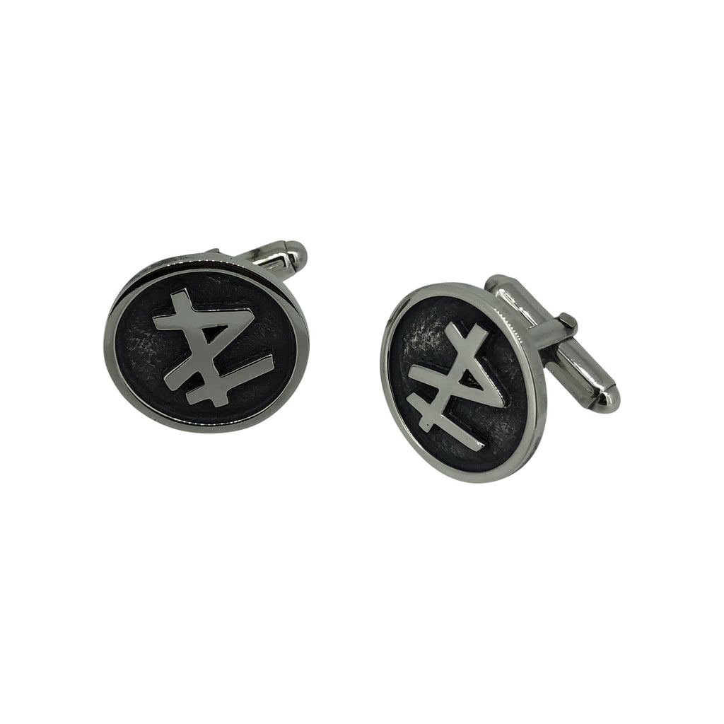 'P L' Initial Cufflinks and Pendant