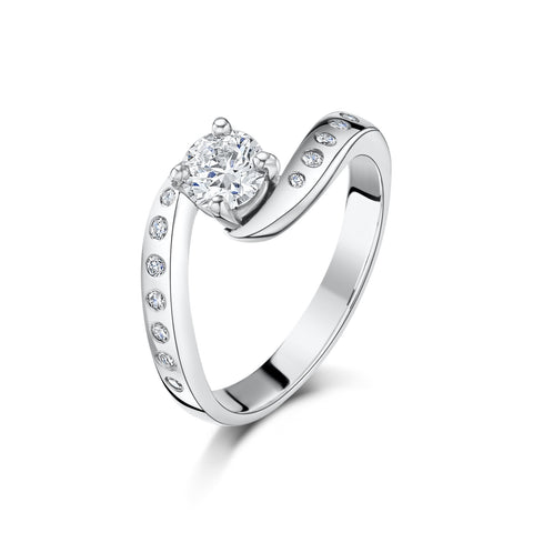 Hummingbird Diamond Engagement Ring (stone-set shoulders)
