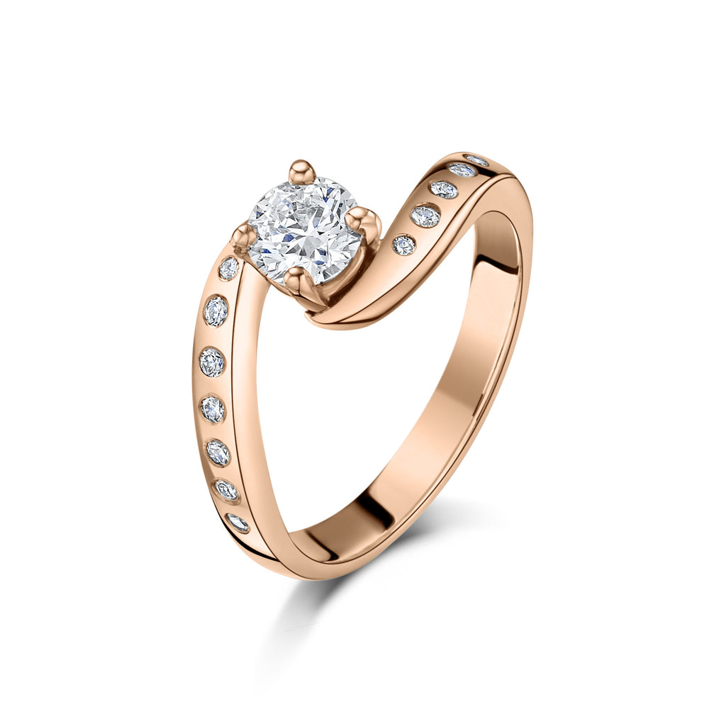 Hummingbird Diamond Engagement Ring (stone-set shoulders)
