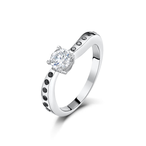 Black & White Engagement/Wedding Ring