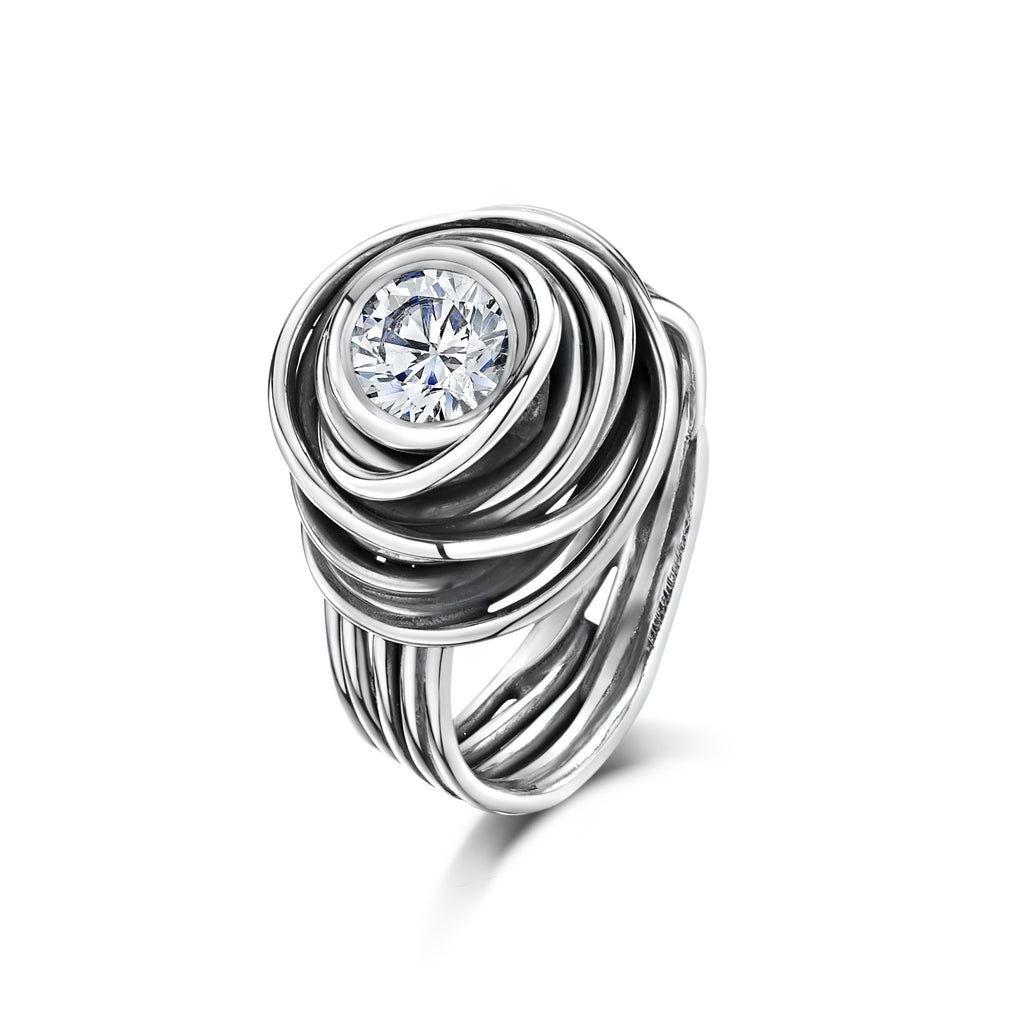 Beautiful Mess Zirconia Spiral Ring