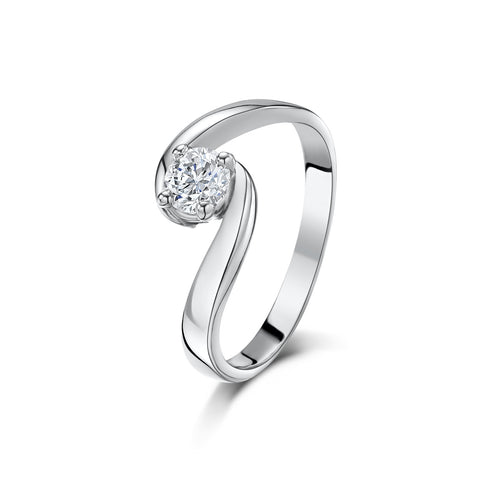 Hummingbird Diamond Engagement Ring (plain shoulders)