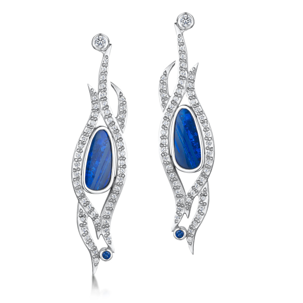 Opal & Sapphire Earrings