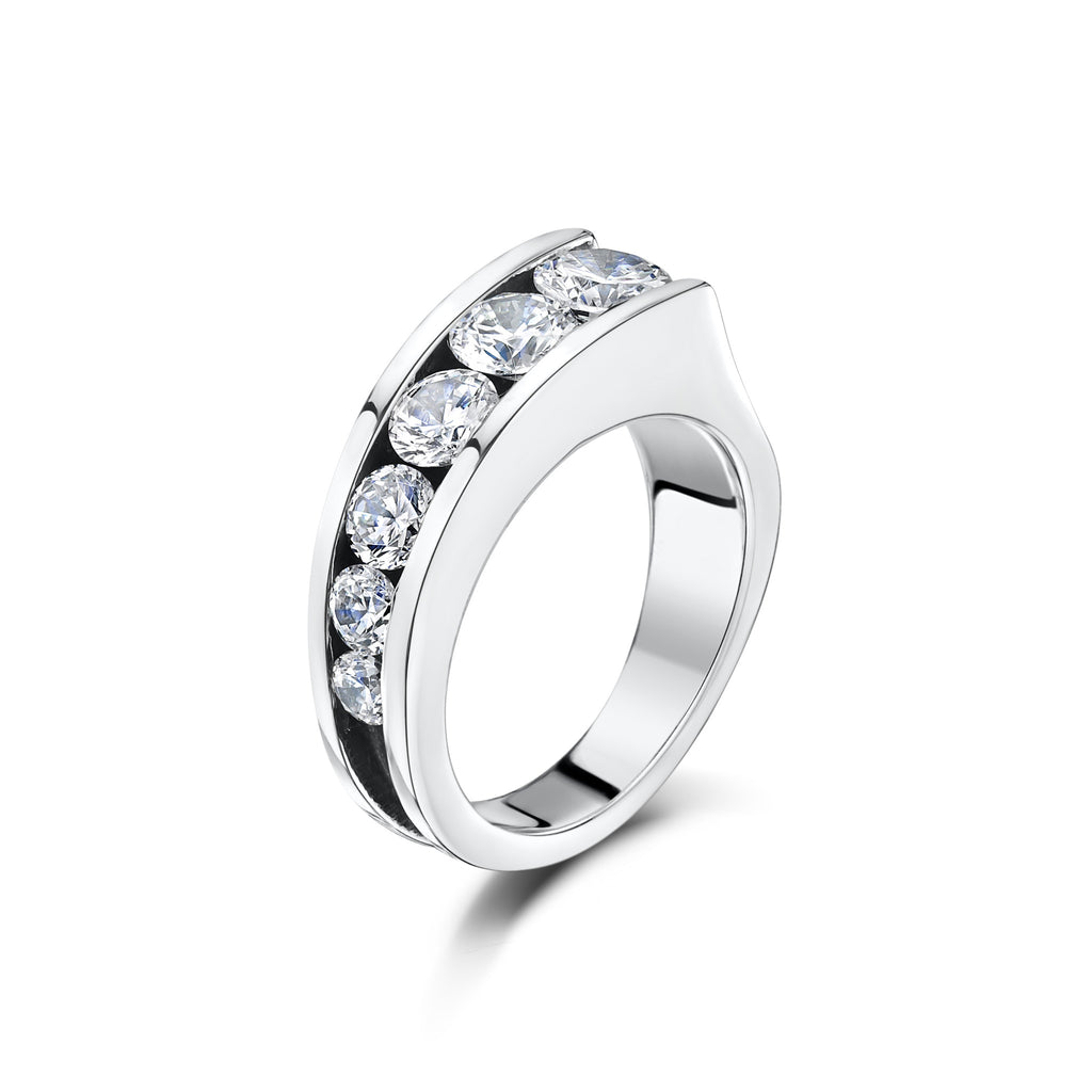 Silver Cubic Zirconia Multi-Stone Ring (R1C)