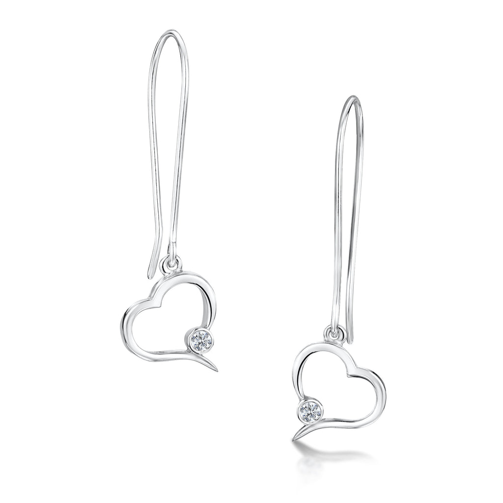 Open Heart Earrings (stone set)