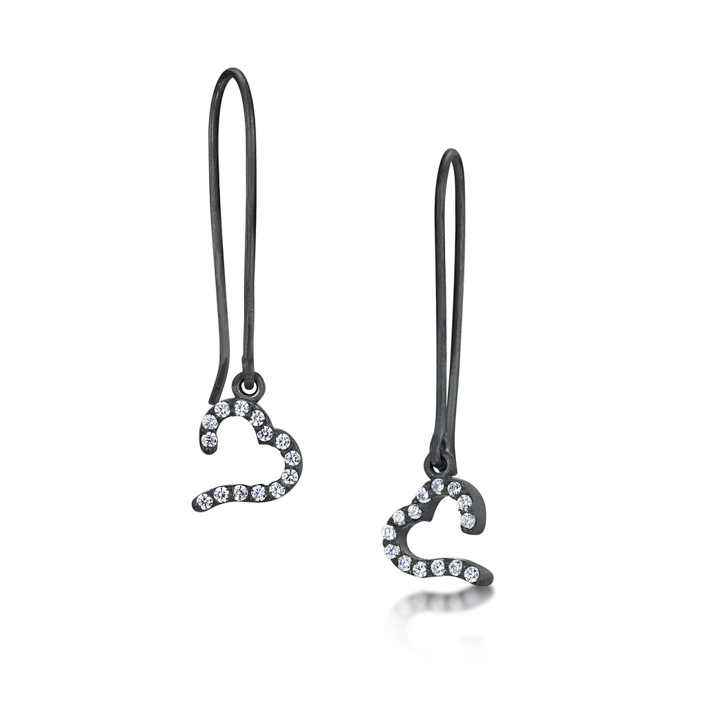 Claw Set Open Heart Earrings