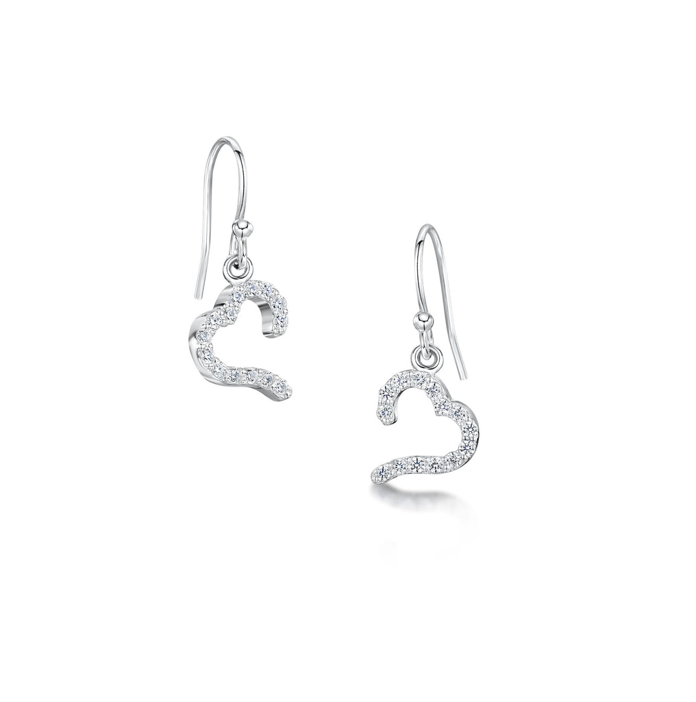 Claw Set Open Heart Earrings