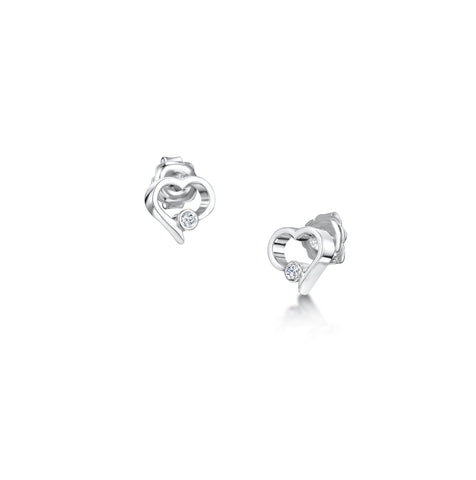 Open Heart Stud Earrings