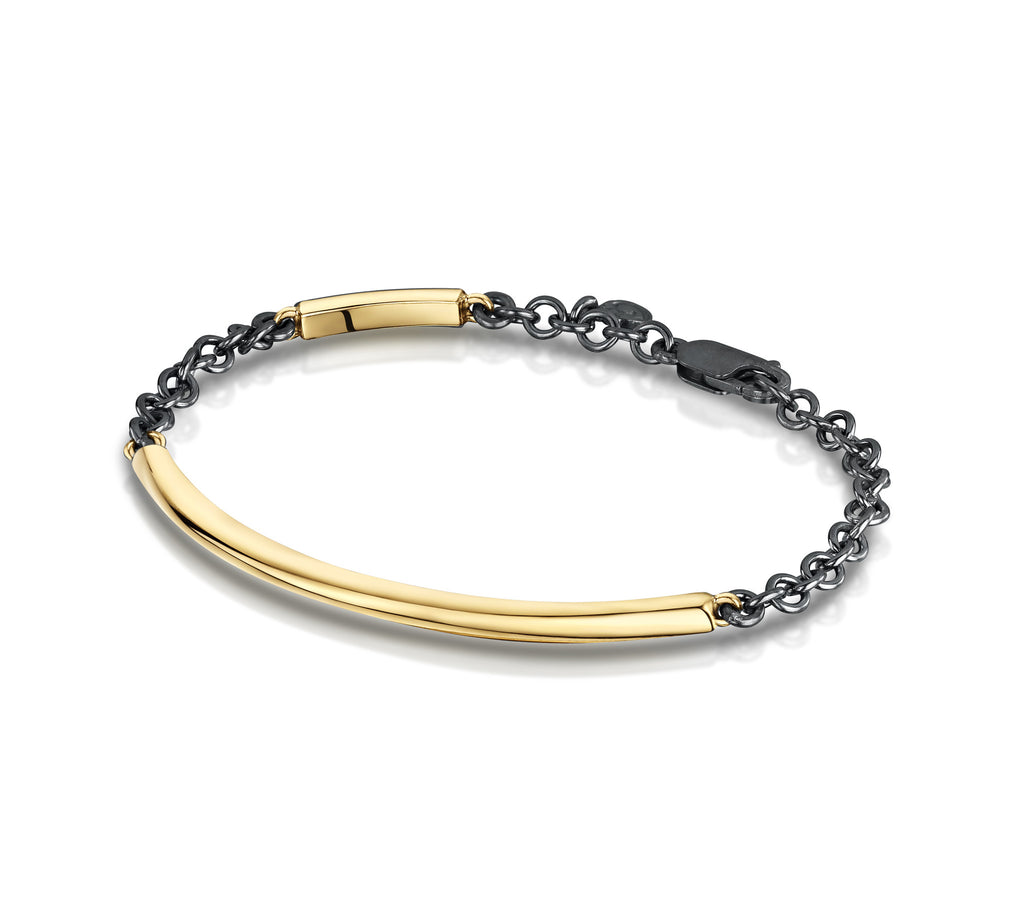 Smooth Bangle & Chain Bracelet