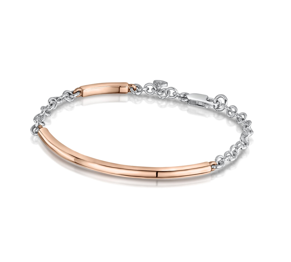 Smooth Bangle & Chain Bracelet