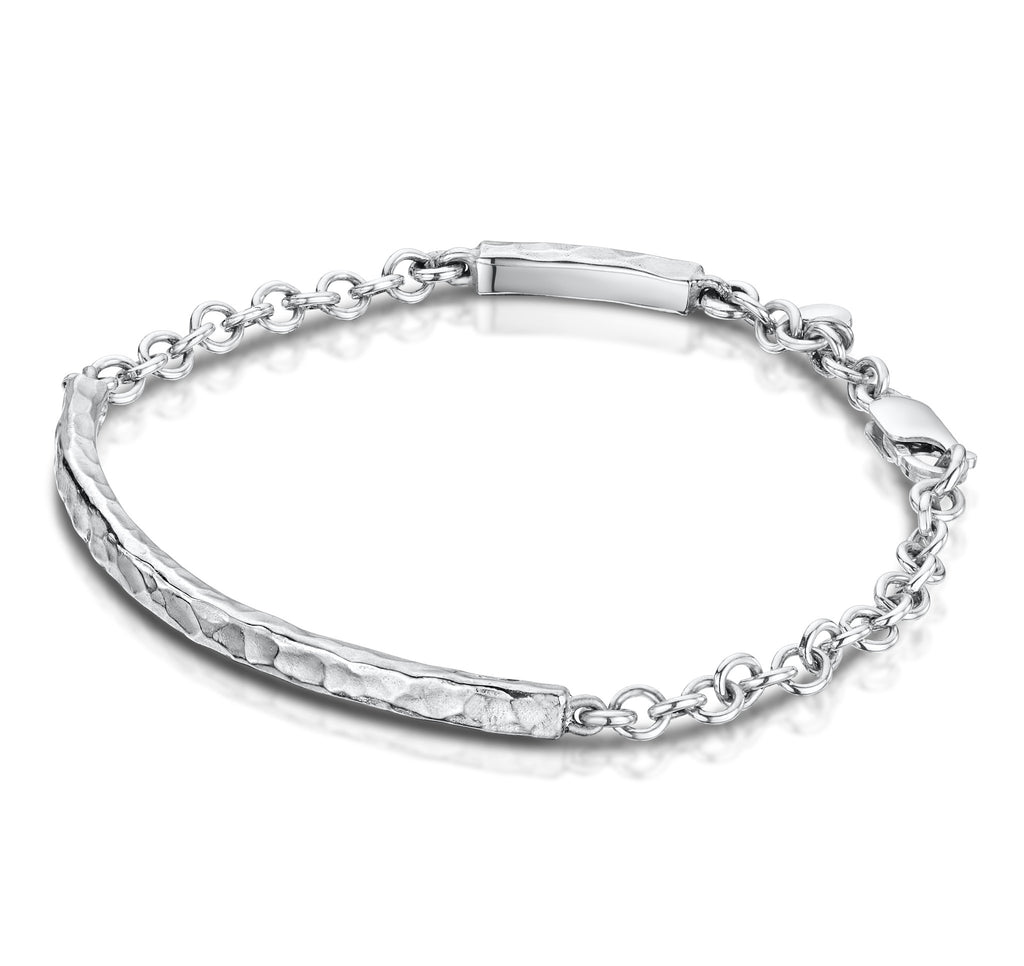 Beaten Bangle & Chain Bracelet