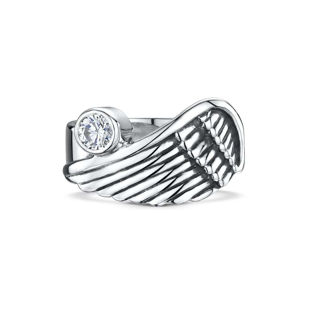 Angel Wing Ring with Cubic Zirconia